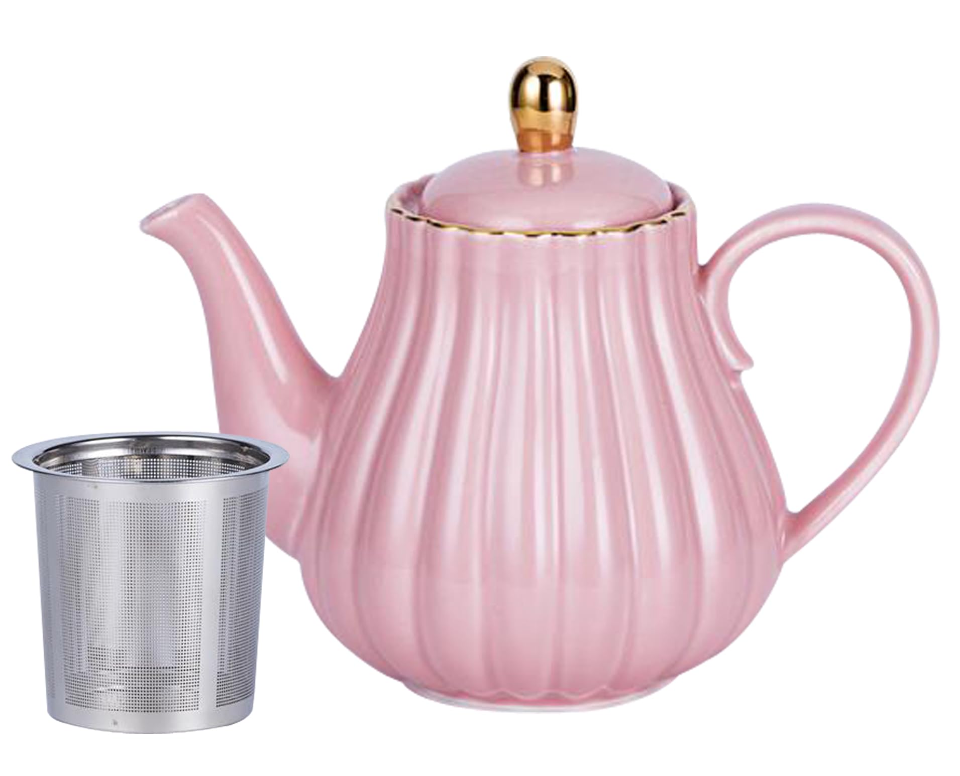Amazon.com | Jusalpha Pink Porcelain Teapot with Removable